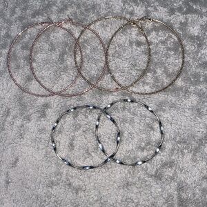 2 pairs of Large Earring Hoops and 2 Bracelets